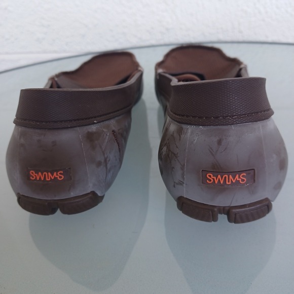 SWIMS Mens Penny Loafer Brown Rubber Mesh Water Resistant Shoes Size 10 - Picture 5 of 8